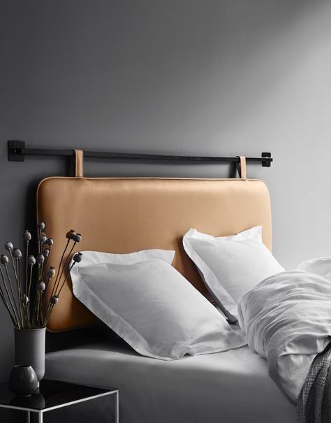 THE M HEADBOARD is made in the finest semi-aniline leather. Two leather straps serve as loops for wall mounting. The headboard comes with a wide range of wall mounts (rings, hooks and bars) Every hide has its own unique story and natural markings. The leather will change appearance over time and age with beauty. Usage, daylight and interior lighting affect the leather. Through time it will develop its own amazing patina. Change Appearance, Unique Bedroom Furniture, Leather Headboard, Wall Mounts, Headboard Designs, Bedroom Headboard, Wall Mounting, Headboards For Beds, Guest Bedroom