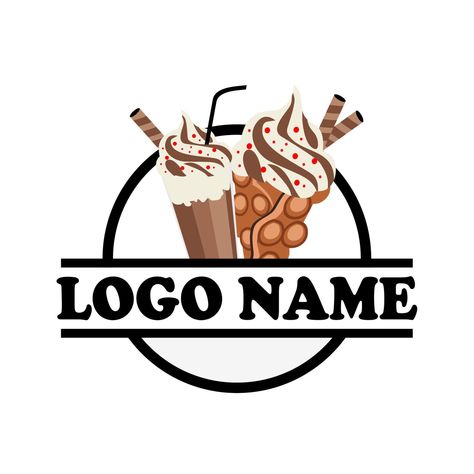 Waffle Logo Design Ideas, Bubble Waffle Logo, Waffle Logo Design, Waffles Logo, Shake Logo, Waffle Logo, Souffle Pancake, Bubble Waffles, Logo Cafe