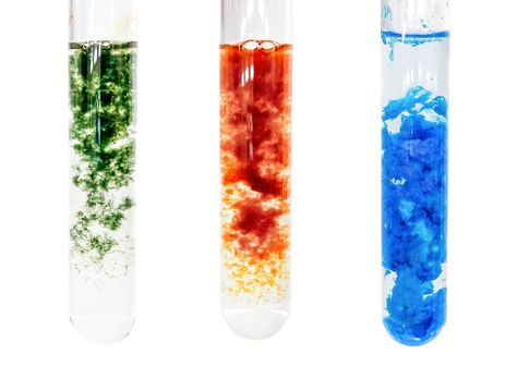 Transition metal hydroxide precipitates: Fe(OH)₂, Fe(OH)₃, and Cu(OH)₂. Pharmacy Art, Blood Types, Chemistry Art, Compound Interest, Chemistry Experiments, Chemistry Labs, Educational Infographic, Laboratory Equipment, Laboratory Science