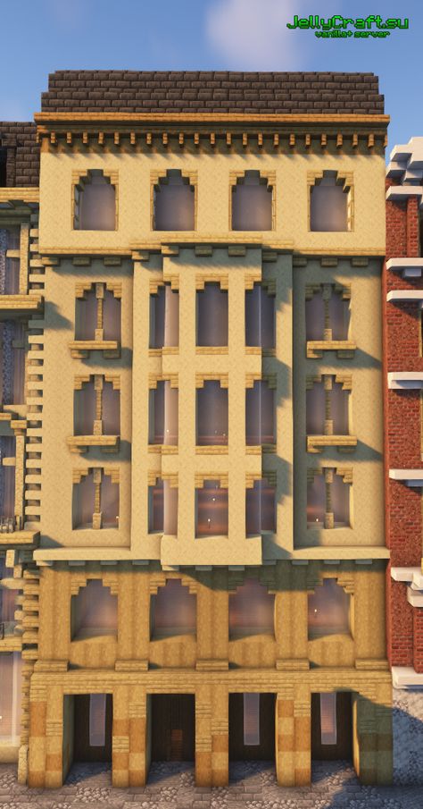 European Minecraft House, European Minecraft Builds, Minecraft High Rise, Minecraft Victorian Townhouse, Italian Minecraft Builds, Minecraft European Buildings, Kashaw Vesh, Townhouses Minecraft, Floors Minecraft