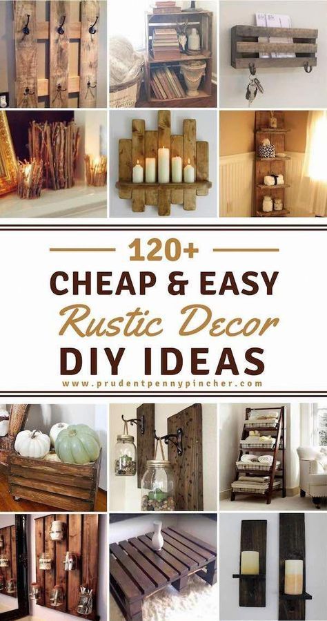 120 Cheap and Easy DIY Rustic Home Decor Ideas #diyrusticfarmhousedecor Diy Interior, Diy Rustic Home Decor, Decor Diy Ideas, Rustic Home Decor Ideas, Diy Rustic Home, Dekor Diy, Diy Casa, Diy Farmhouse Decor, Decor Guide