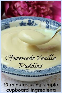 Pudding Recipes Homemade, Vanilla Pudding Recipes, Homemade Vanilla Pudding, Easy Puddings, Creamy Pudding, Homemade Pudding, Easy Treat, Kids Homemade, Custard Recipes