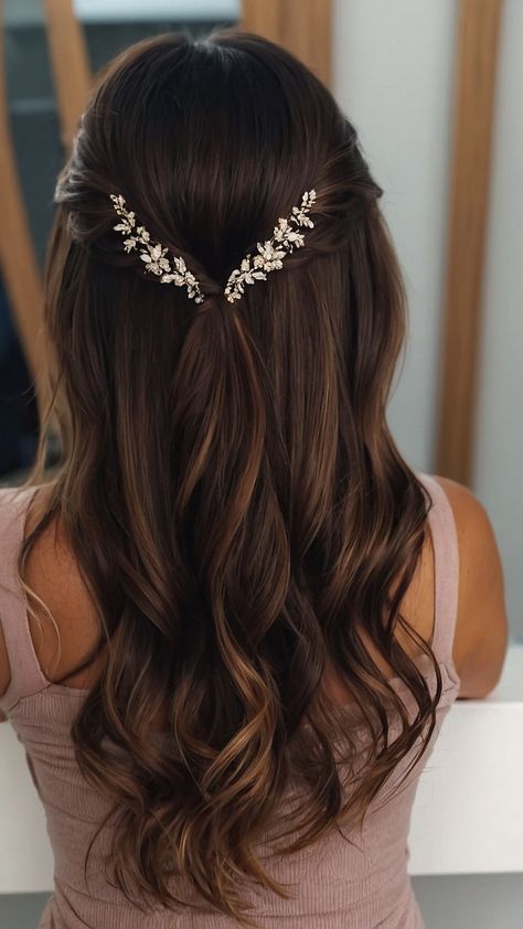 Looking for hoco hairstyles inspiration This blog post covers a range of styles for straight simple half-up short half-up half-down long medium length natural curly short easy and shoulder length hair Find your perfect look now Wedding Hairstyles Middle Length, Half Up Half Down Wedding Hair Jewelry, Hair Half Up Half Down Bridesmaid, Simple Hairstyles For Medium Hair Wedding, Graduation Hair Medium Length, Bridesmaid Wedding Hair Half Up, Hairstyles For Long Length Hair Wedding, Easy Haïr Style For Wedding Guest, Hair Styles Straight Hair Medium