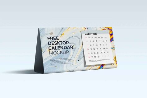 Free Desktop Calendar Mockup (PSD) Desktop Calendar Design, Free Standing Desk, Desk Calendar Stand, Desk Calendar Mockup, Calendar Mockup, Poster Mockup Psd, Photoshop Logo, Perspective View, Ipad Mockup