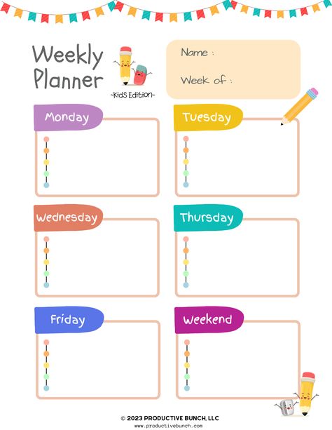 Weekly planner template