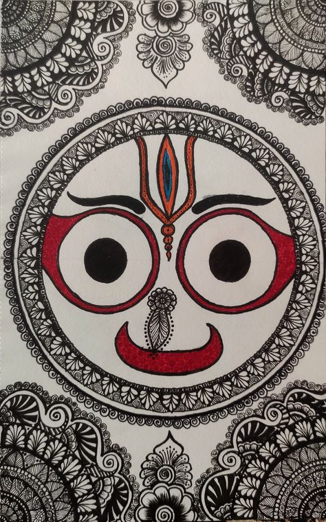 Jagannath Sketch Art, Jagganath Lord Drawing, Jagannath Mandala Art, Shree Jagannath Painting, Rath Yatra Mandala Art, Lord Jagannath Drawing, Lord Jagannath Canvas Painting, Jagannath Painting Art Mandala, Jagannath Drawing