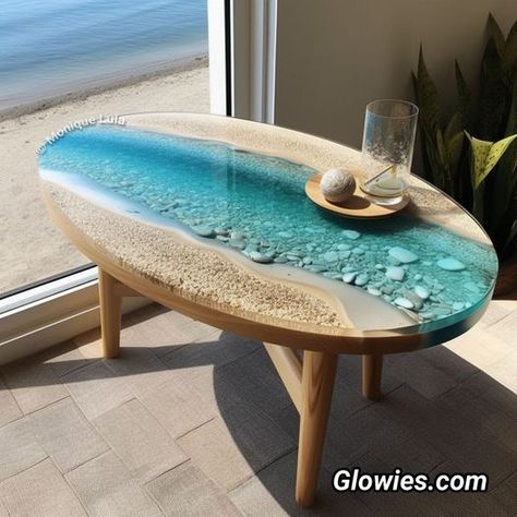 Beauty Salon Uniform Ideas, Mermaid Bathroom Decor, Diy Resin Table, Epoxy Projects, Kitchen Bar Table, Armenian Culture, Epoxy Art, Resin Art Painting, Beach Bath