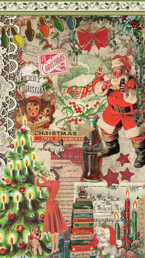 #christmas #vintage #vintagechristmas #wallpaper Natal, Christmas Nostalgia, Vintage Halloween Art, Christmas Homescreen, Cards Homemade, Merry Christmas Wallpaper, Christmas Pics, Christmas Phone Wallpaper, Cute Christmas Wallpaper