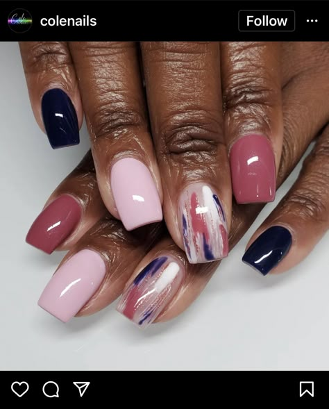 Multi Shaped Nails, Short Coffin Shape Nails Fall, Sns Nails Designs Ideas, Fabulous Nails Summer, Short Coffin Shape Nails, Cookout Food Ideas, Sns Ideas, Adorable Nails, Fab Nails