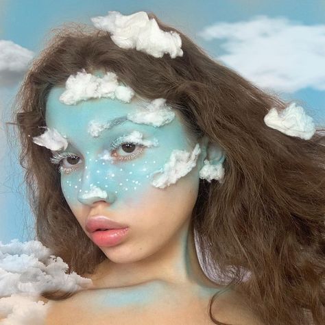 Air Makeup, Unconventional Makeup, Avant Garde Makeup, Face Art Makeup, On Cloud Nine, Cool Makeup Looks, Head In The Clouds, Sugar Thrillz, Makeup Aesthetic