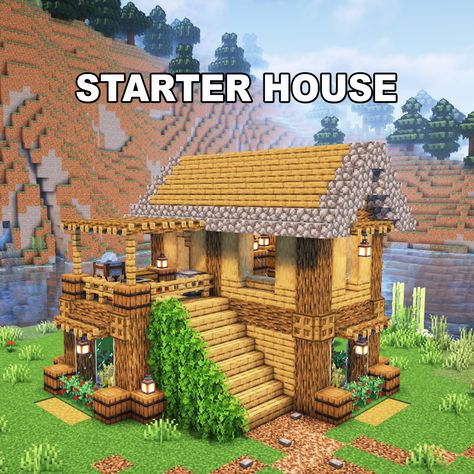 Simple Minecraft Builds House Ideas, Minecraft Mini House Ideas, Cute Survival House Minecraft, Simple Minecraft Houses Survival, Minecraft House Simple, Starter Minecraft House, Minecraft Simple Builds, Minecraft Houses Simple, Minecraft Starter Houses