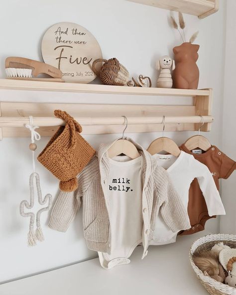 warrnambool vic on Instagram: “A little sneak peak into our nursery. I have loved having another room to decorate in the house and me and the postie are now bffs as…” Boho Baby Nursery, Newborn Bodysuit, Nursery Room Design, Typewriter Font, Baby Inspiration, Nursery Baby Room, Baby Boy Onesies, Organic Baby Clothes, Baby Time