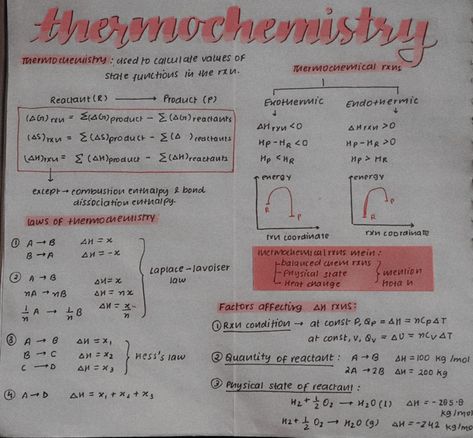 Thermochemistry Notes #1 Chemistry, Study Tips, Thermochemistry Notes, Physics Notes, Study Flashcards, Chemistry Notes, Science Notes, Dissociation, Cheat Sheets