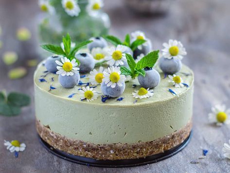 Raw Vegan Cheesecake, Avocado Cake, Matcha Cheesecake, Raw Cake, Vegan Cheesecake, Salty Cake, Raw Desserts, Lemon Cheesecake, Toasted Almonds