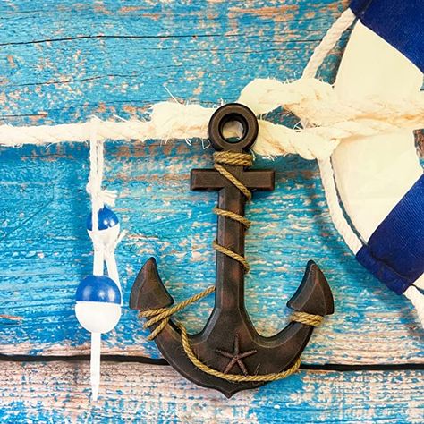 Anchor With Rope, Wooden Anchor, Rope Cross, Cross Wall Art, Ship Anchor, Decor Hanging, Bathroom Office, Home Bathroom, Wall Crosses