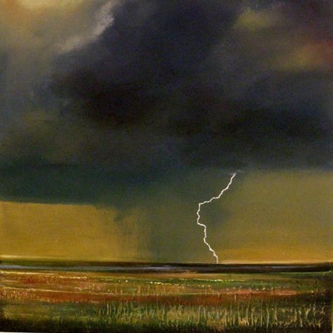 Oct 25 Painting #2 Stormy Landscape Original Painting Lightning -- Toni Grote Acrylic Lightning Painting, Rainstorm Painting, Stormy Clouds Painting, Lightning Painting Acrylic, Thunder Lyrics, Thunderstorm Painting, Gouache Practice, Lightning Painting, Stormy Landscape