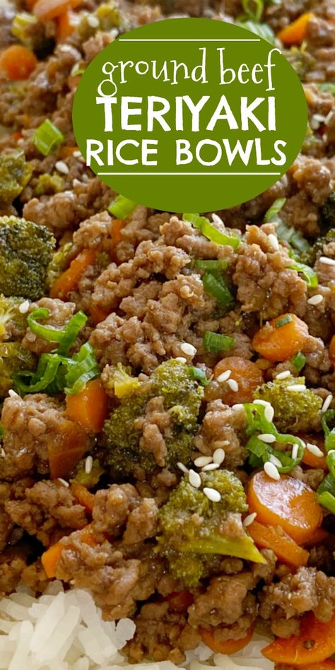 Ground Beef Teriyaki is an easy ground beef dinner recipe that simmers in a homemade teriyaki sauce, broccoli, and carrots. Serve over rice for delicious teriyaki rice bowls. Easy Ground Beef Dinner, Teriyaki Rice, Beef Teriyaki, Serve Over Rice, Ground Beef Dinner, Ground Beef Recipes Healthy, Keto Beef Recipes, Easy Ground Beef, Beef Ground