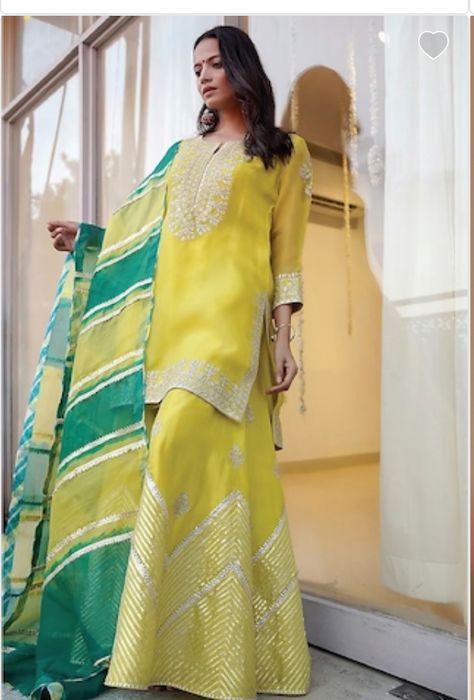 Latest Ethnic Dresses Indian 2023, Simple Sharara Designs Latest, Sharara Designs, Kurta Sharara Set, Kurta Sharara, Kurta Set For Women, Indian Dresses Traditional, Indian Dress, Party Wear Indian Dresses