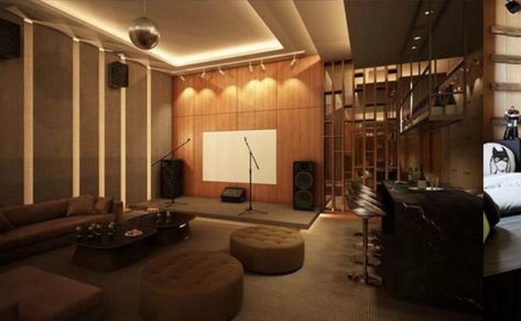 Home Karaoke Room, Home Karaoke Room Design, Karaoke Room Design, Home Karaoke, Theater Room Decor, Entertainment Room Design, Bedroom Inspirations Minimalist, Karaoke Room, Home Cinema Room