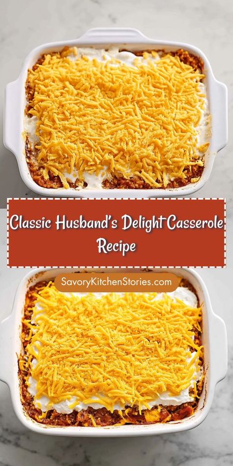 Looking for a comforting meal that brings everyone to the table? This Classic Husband’s Delight Casserole Recipe is packed with flavor and hearty ground beef, making it a family favorite. Don’t forget to save this delicious ground beef recipe for your weeknight dinner inspiration! Easy Casserole Recipes Ground Beef, Easy Dishes With Ground Beef, Main Dishes With Hamburger, Ground Beef Hotdish, Beef Casseroles Ground, Cozy Ground Beef Recipes, Ground Beef Recipes For A Crowd, Easy Casserole Dishes With Ground Beef, Steak Casserole Recipes For Dinner