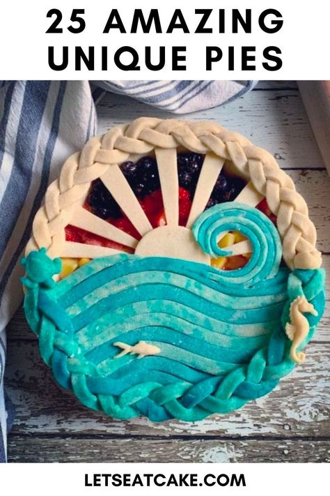 Pie, Fancy Pie Crust, Lemon Chiffon Pie, Pie Crust Art, Creative Pies, Inspired Taste, Birthday Pies, Pie Game, Decorative Pie Crust