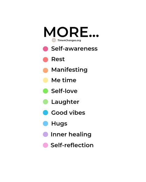 ✨ Embrace the journey of self-discovery! 🌱❤️ This week, let’s focus on: 🌟 Self-awareness: Know yourself better 💤 Rest: Recharge your mind and body 🪄 Manifesting: Bring your dreams to life 💖 Me time: Prioritize YOU 💞 Self-love: Celebrate your uniqueness 😂 Laughter: Share joy with loved ones 🌈 Good vibes: Surround yourself with positivity 🤗 Hugs: Spread warmth and comfort 🧘‍♀️ Inner healing: Nurture your soul 🔍 Self-reflection: Learn and grow Let’s manifest good vibes and healing e... Recharge Your Soul, Nurture Your Soul, Know Yourself, Embrace The Journey, Inner Healing, Self Reflection, Surround Yourself, Healing Journey, Self Awareness