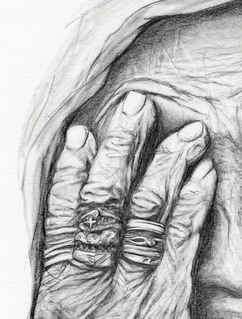 Portrait Drawing of Elderly Woman With Wrinkled Hand Wearing Rings. Original Pencil Drawing Art Print in Various Sizes. - Etsy UK Wearing Rings, State College Pa, How To Wear Rings, Elderly Woman, Pencil Portrait, Male Portrait, Vintage Birds, Birds Painting, Pencil Drawing