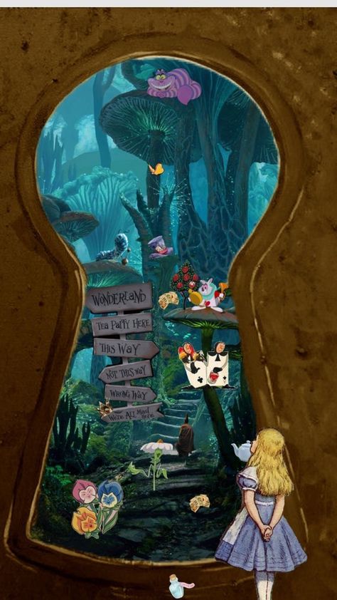 Alice In Wonderland Wallpaper, Wonderland Wallpaper, Alice In Wonderland Artwork, Wonderland Artwork, Wonderland Aesthetic, Alice In Wonderland Aesthetic, الفن الرقمي, Images Disney, Alice And Wonderland