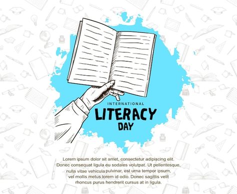 International literacy day with hand hol... | Premium Vector #Freepik #vector #literacy #literacy-day #library-banner #literature-background Hand Holding Book, World Literacy Day, International Literacy Day, Literacy Day, Hand Holding, Case Design, Monopoly Deal, Background Design, Phone Case Design