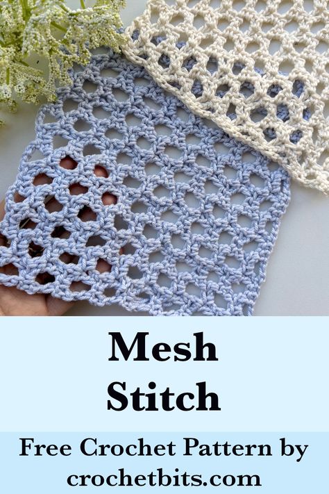 Elevate your crochet projects with the airy and elegant Mesh Stitch! Perfect for lightweight garments, accessories, or home decor. This versatile stitch adds a breezy, openwork texture to any design.

#crochetstitch
#crochetmeshstitch
#meshstitch
#crochettutorial⁠
#crochetpattern⁠
#crochet⁠
#howtocrochet Openwork Crochet Stitches, Airy Crochet Stitch, Mesh Crochet Stitch, Mesh Stitch Crochet, Crochet Mesh Stitch, Stitch Crochet Pattern, Pearl Bailey, Crochet Baby Projects, Mesh Stitch