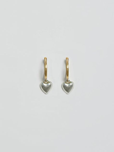 Earrings – Page 2 – Loren Stewart Heart Huggies, Gold And Silver Earrings, Closet Addition, Gold Huggies, Vintage Gold Earrings, Jeweled Shoes, Mixed Metal Earrings, Mixed Metal Jewelry, Jewelry Accessories Ideas