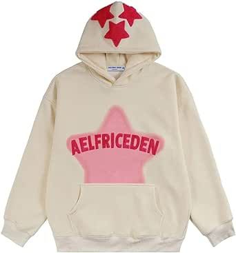 Aelfric Eden Star Graphic Hoodie Streetwear Print Trend Causal Loose Oversized Hooded Sweatshirts Pullover Patchwork Hoodie, Top Streetwear Brands, Hip Hop Sweatshirts, Hoodie Cartoon, Aelfric Eden, Contrast Hoodie, Hoodie Streetwear, Jeans Leggings, Print Trends