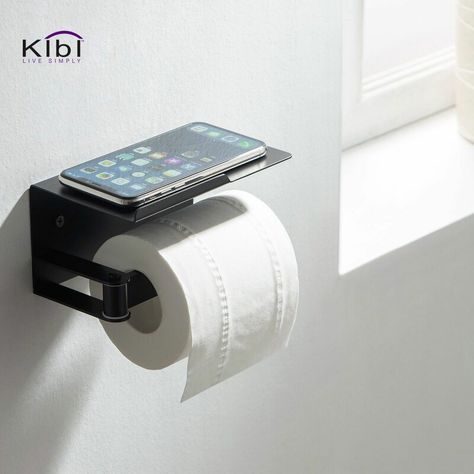 Accessory Wall, Black Bathroom Hardware, Toilet Paper Holder Wall Mount, Black Toilet Paper Holder, Bathroom Toilet Paper Holders, Tissue Dispenser, Matte Black Bathroom, Mounted Toilet, Toilet Paper Roll Holder