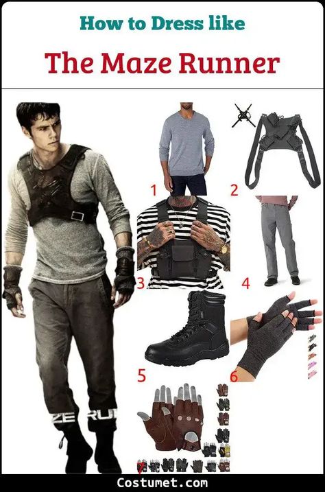 Maze Runner Outfits Men, Maze Runner Halloween Costume, Maze Runner Cosplay, Mens Halloween Costumes 2023, Maze Runner Costume, Maze Runner Clothes, Maze Runner Outfit Ideas, Simon Costume, Maze Runner Outfits