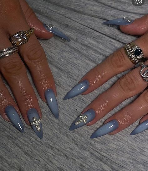 Amber French Tip Nails, Extra Long Almond Nails, Halloween Stiletto Nails Design, Wife Nails, Cross Nails, Edgy Nails, Work Nails, Classy Acrylic Nails, Glamorous Nails