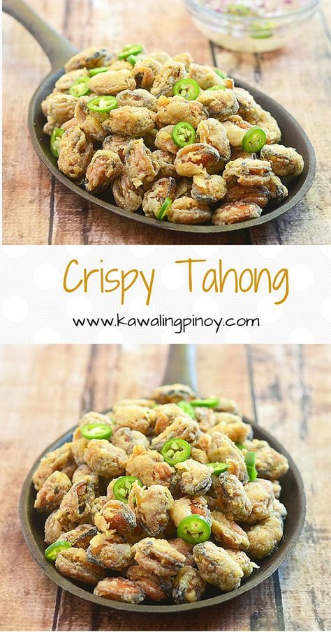 Crispy Tahong (Deep-Fried Mussels) are mussel meat dredged in flour and cornstarch and deep fried until golden and crisp Mussel Meat Recipe, Kawaling Pinoy, Mussels Recipe, Seafood Appetizers, Filipino Recipes, Fish Dishes, Seafood Dishes, International Recipes, Deep Fried