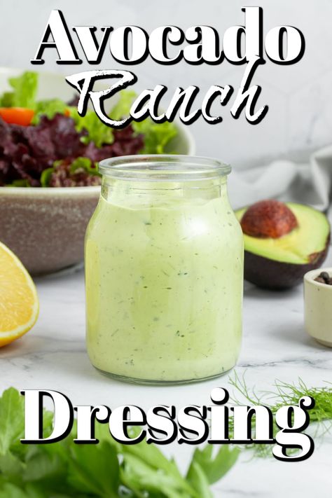 A ranch dressing is always popular to add to salad or for dipping in pizza. Adding in avocado just makes the dressing more flavorful and so creamy. This is a must-make recipe. Salad Dressings Homemade, Creamy Avocado Ranch Dressing, Avocado Ranch Dressing, Dressing Healthy, Recipes Avocado, Creamy Avocado Dressing, Healthy Avocado, Avocado Ranch, Ranch Dressing Recipe