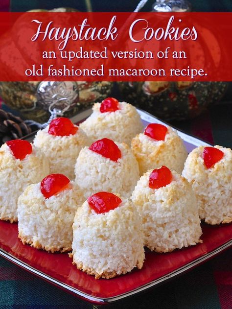 An updated quicker and easier version of this old fashioned haystack cookies recipe, using sweetened condensed milk to prepare this simple type of macaroon. Haystack Cookies, Coconut Macaroon Cookies, Newfoundland Recipes, Macaroon Cookies, Rock Recipes, Macaroon Recipes, Coconut Macaroons, Sweetened Condensed Milk, Christmas Recipes