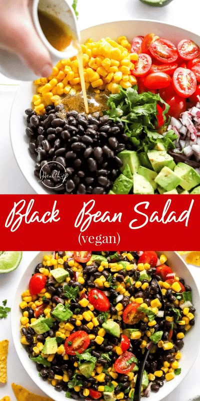 Black Bean Salad Bean Salad Recipes Healthy, 2025 Health, Vegan Bean Salad, Black Bean Salad Recipe, Bean Salads, Dude Food, Vegetarian Main Dish, Bean Salad Recipe, Black Bean Recipes