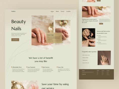 Nature Nail Art, Art Website Design, Beauty Landing Page, Web Graph, Brown Website, Retro Nature, Border Decoration, Banner Illustration, Blank Banner