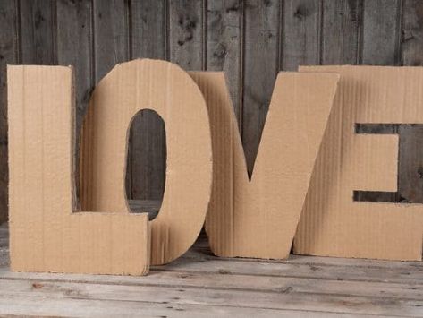 Cardboard Letters Decor, Cardboard Name Letters, Cardboard Letters Diy Decoration, Diy Light Up Letters Cardboard, Things To Do With Cardboard, Diy Cardboard Letters Wall Art, Large Cardboard Letters, Large Cork Board, Hobby Lobby Paper Mache Letters