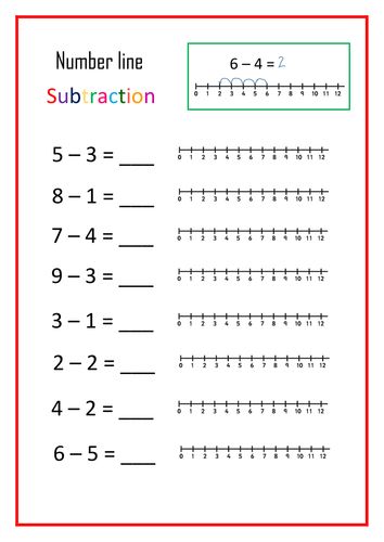 Subtraction Using Number Line Worksheet, Number Line Worksheets Kindergarten, Number Line Subtraction Worksheet, Numberline Subtraction, Subtraction Using Number Line, Subtraction Number Line, Number Line Worksheet, Number Line Subtraction, Math Worksheets For Kids