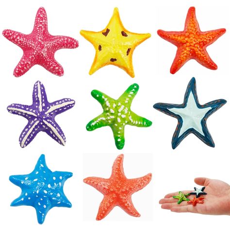 PRICES MAY VARY. DIEMENSION: Starfish figure size: 1.77x1.77inches. 8PCS STARFISH FIGURE: This colorful fishtank starfish figurine includes 8 pcs different starfishes, vivid appearance and colorful design, enrich the entertaining when you are swimming in your pool. BEAUTIFUL APPEARANCE: Ocean beach starfish decor has a beautiful appearance and cute shapes, which can be put on the table or desk to decorate the object when in not use, they will add some summer flavor to your room, and remind you o Figurine, Starfish Decor, Sea Animal, Sea Creature, Figure Size, Animal Figures, Colorful Design, Sea Animals, Ocean Beach