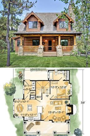 2 Story Log Cabin Floor Plans, 3 Story Tiny House Floor Plans, 3 Bedroom Home Floor Plans Cottage Style, Log Houses Plans, Tiny Cabin House Plans, Log Cabin Floor Plans One Story, Tiny House 2 Story Floor Plans, Landscape House Plan, Log Cabin Homes Floor Plans