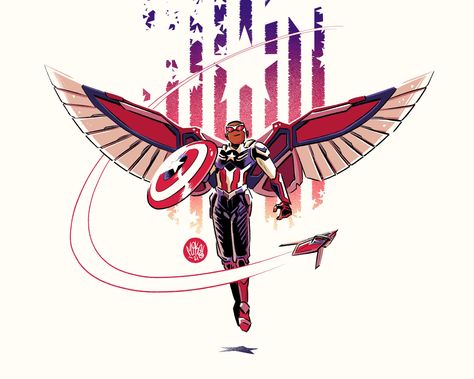 Drawing Captain America, Sam Wilson Captain America, Falcon Art, Falcon Marvel, Captain America Art, Marvel Character Design, Sam Wilson, Marvel Characters Art, Like Drawing