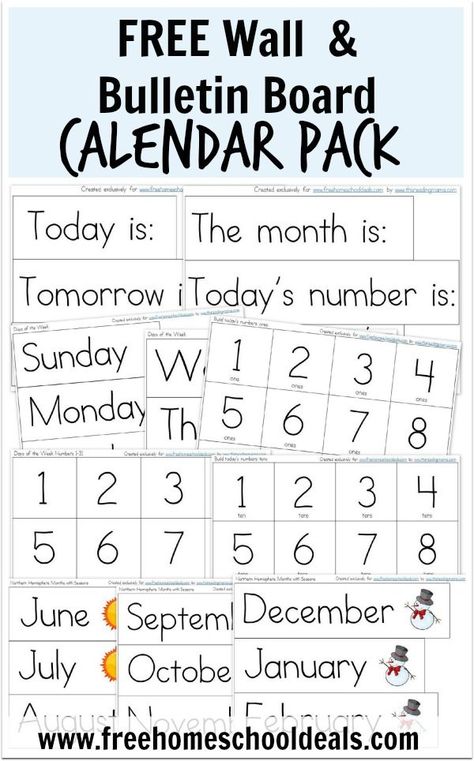 FREE Wall/ Bulletin Board Calendar Pack Instant Download Organisation, Montessori, Free Circle Time Board Printables, Interactive Calendar Preschool, Free Classroom Calendar Printables, Circle Time Printables Free, Calendar Numbers Printables Free, Classroom Calendar Printables Free, Homeschool Calendar Board