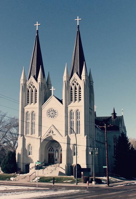 Church Exterior Design, Church Exterior, Alberta Photography, St Patrick Cathedral, Church Photos, Church Catholic, Church Photography, Church Design Architecture, St Peter Basilica Architecture