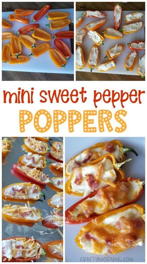 Keto Sweet Pepper Recipes, Pepper Recipes Side Dish, Keto Superbowl Party Food, Sweet Pepper Poppers, Pepper Poppers, Pepper Bacon, Super Bowl Food Healthy, Football Super Bowl, Healthy Superbowl Snacks