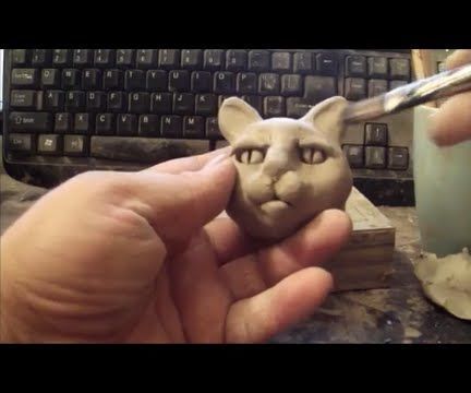 How to Sculpt a Cat Face in Clay - Speed Sculpt Angel Tutorial, How To Make Ceramic, Polymer Clay Cat, Clay Cat, Sculpting Tutorials, Cat Puzzle, 3d Figures, Pottery Handbuilding, Clay Animals