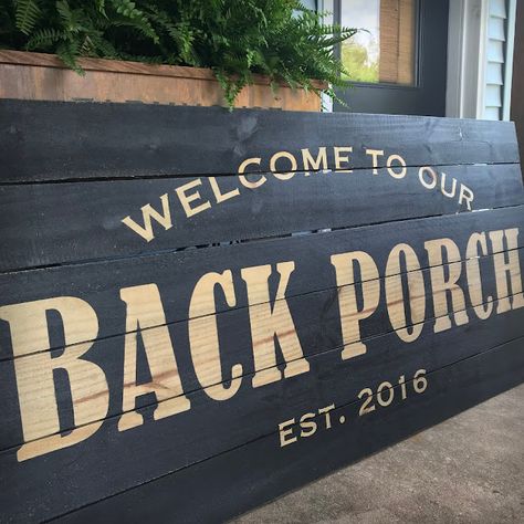 Cheap and Easy Outdoor Sign Regular Nails, Outdoor Wood Signs, Eye Icon, Deck Sign, Backyard Signs, Patio Signs, Rust Oleum, Wood Cut, Porch Sign